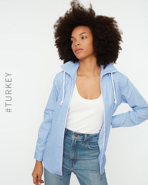 Striped Hooded Shirt