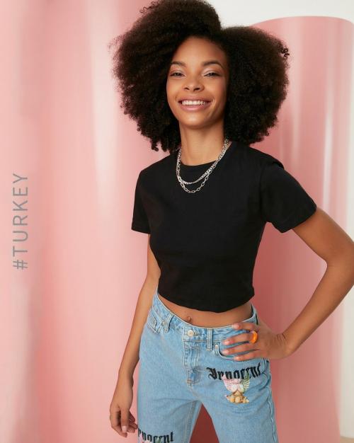 Fitted Crop Top with Cutout