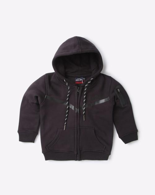 Zip-Front Hoodie with Split Kangaroo Pocket