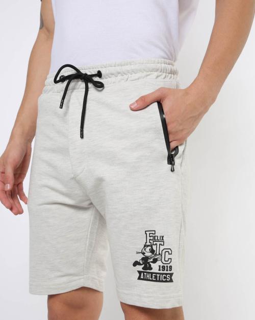 Mid-Rise Shorts with Placement Typography
