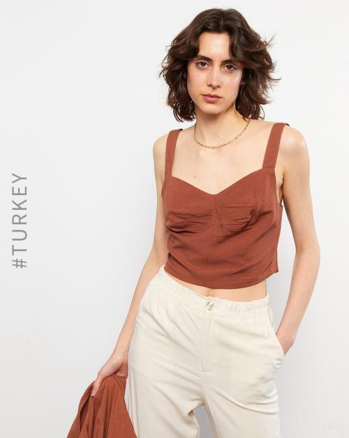 Strappy Crop Top with Sweetheart Neckline