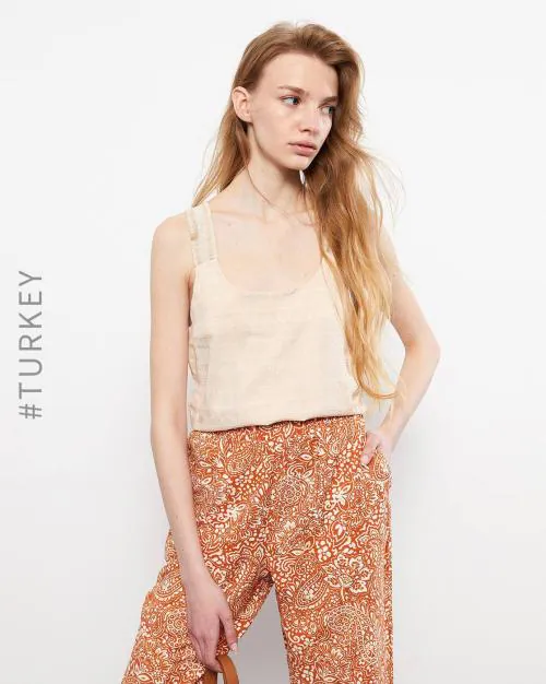 Striped Scoop-Neck Top