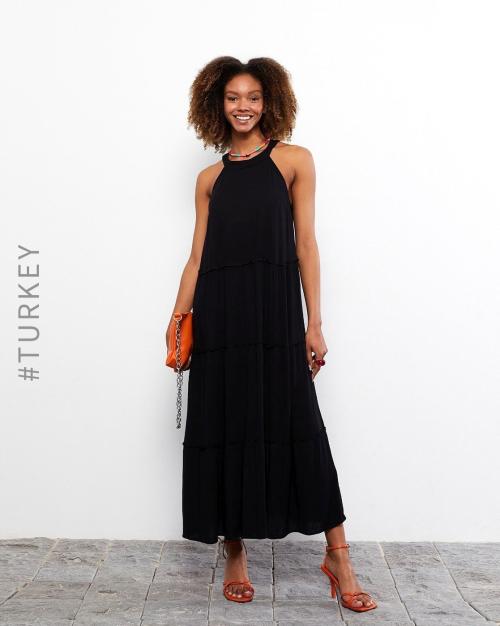 Halter-Neck Tiered Dress