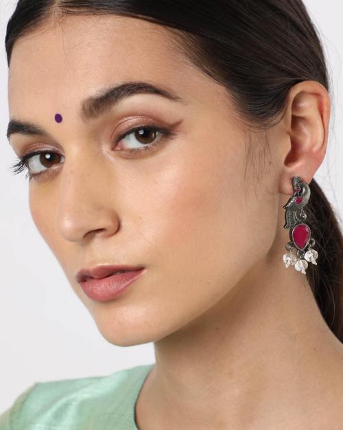 Buy StoneStudded Drop Earrings TRKM213 Online at Best Prices in