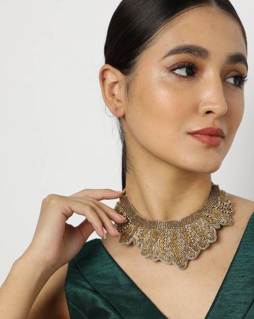 Sequin Embellished Short Necklace - TR-KM-303