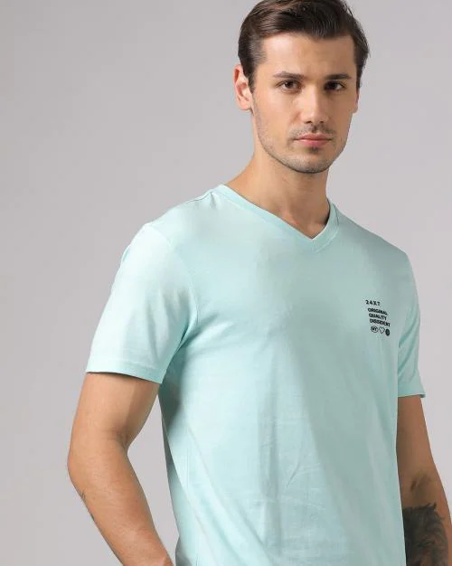 Buy Slim Fit VNeck TShirt Online at Best Prices in India JioMart.