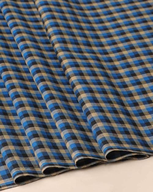 Woven Checked South Cotton Dress Material