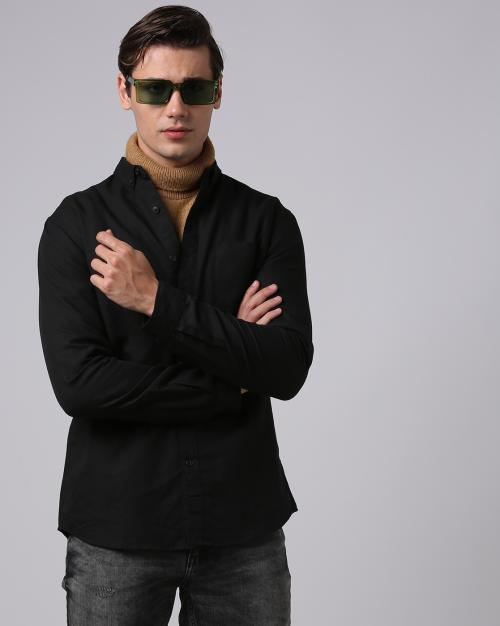 Buy Men ButtonDown Collar Slim Fit Shirt Online at Best Prices in
