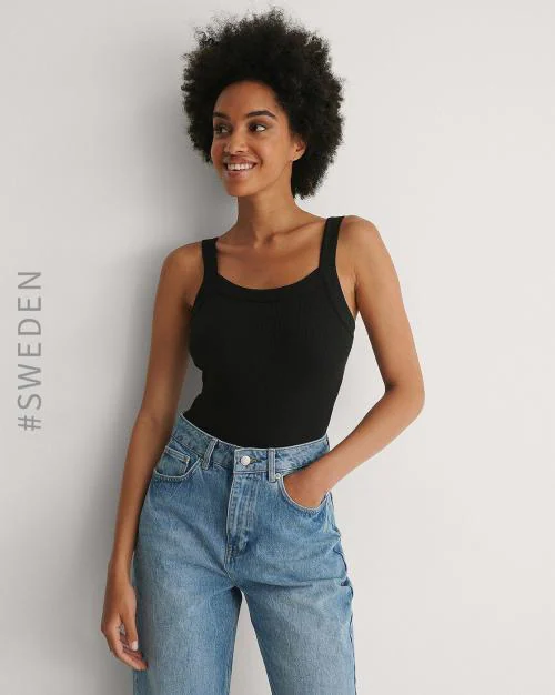 Ribbed Strappy Bodysuit