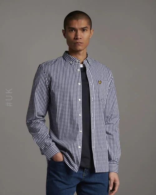 Men Checked Slim Fit Gingham Shirt