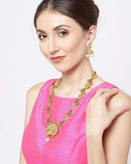 Traditional Temple Necklace Set-ZPFK13855