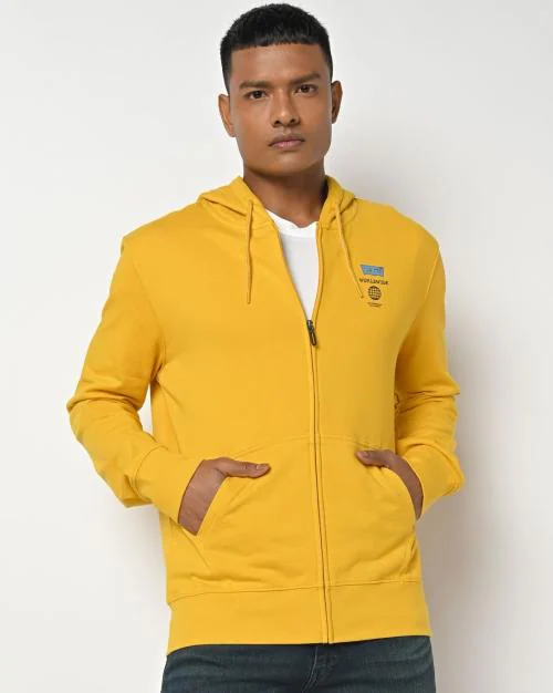 Logo Print Hoodie with Kangaroo Pockets