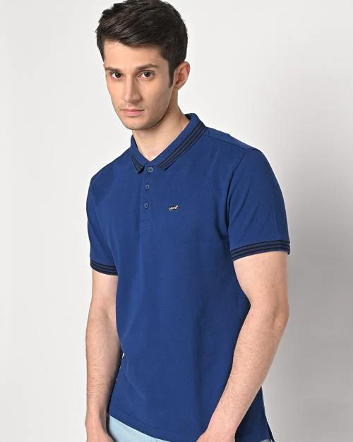 Buy Polo T-shirt with Contrast Tipping Online at Best Prices in India ...