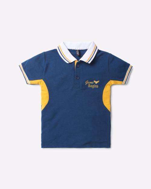 Colourblock Cotton Polo T-shirt