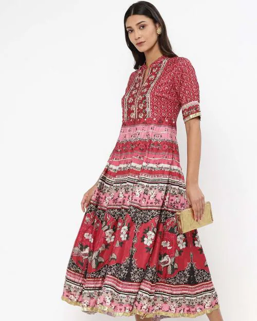 Floral Print A-line Dress