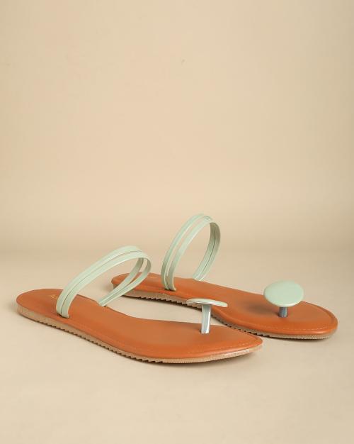 Flat Sandals with Paduka Design