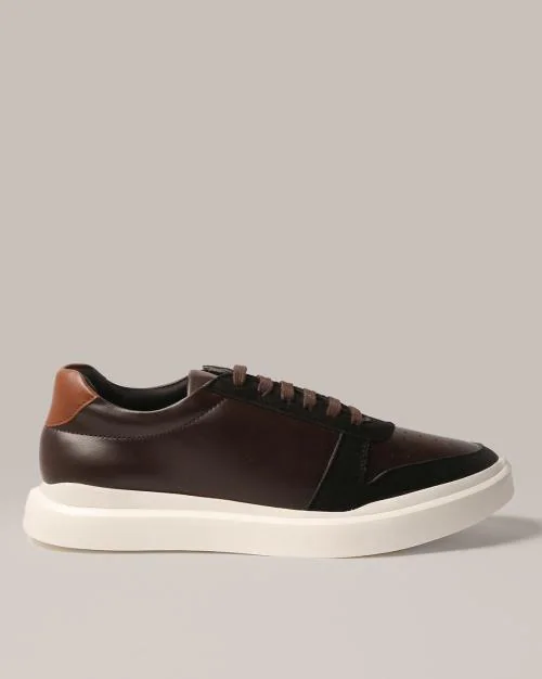 Panelled Lace-Up Casual Shoes