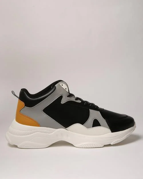 Men Mid-Top Lace-Up Sneakers