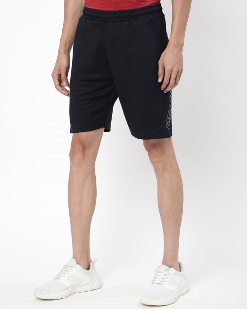 Typographic Print Shorts with Insert Pocket