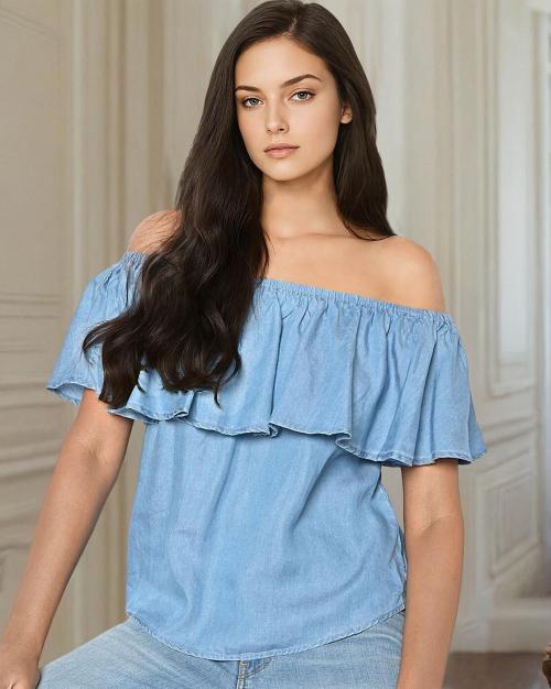 Denim Off-Shoulder Top