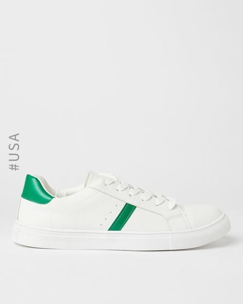 Round-Toe Lace-Up Sneakers