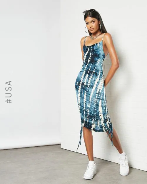 Tie & Dye Strappy Bodycon Dress