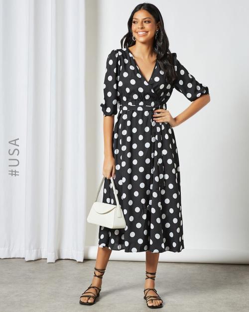 Polka-Dot A-line Dress