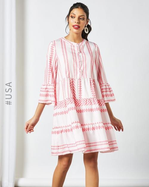 Aztec Print A-line Dress