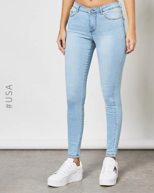 Lightly Washed Skinny Fit Jeans