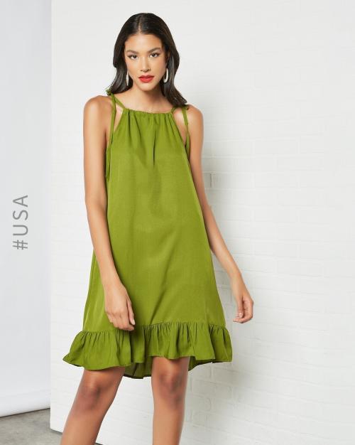 A-line Dress with Ruffles