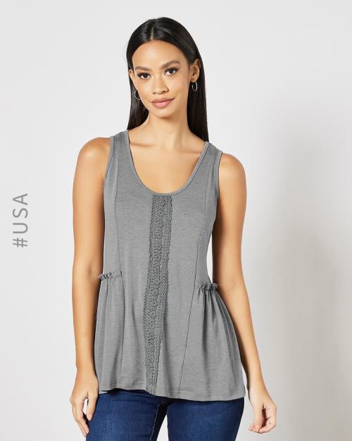 Textured Round-Neck Top