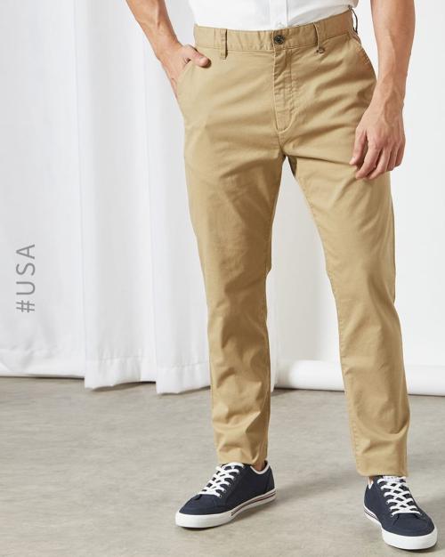 Slim Fit Flat-Front Chinos