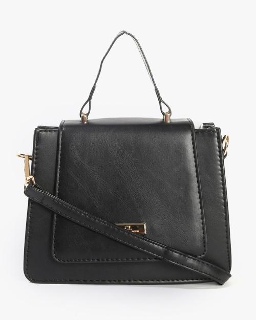 Fold-Over Shoulder Bag with Detachable Strap