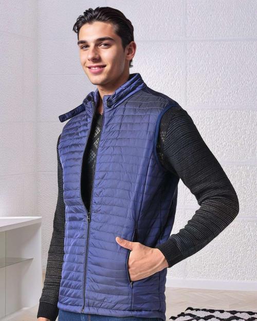 Micro Quilted Zip-Front Gilet