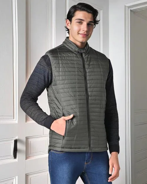 Micro Quilted Zip-Front Gilet