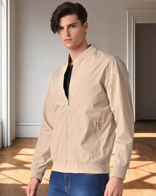 Bomber Jacket with Zipper Pockets