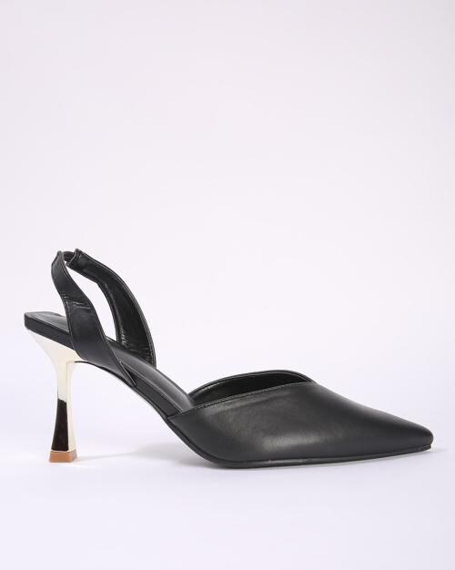 Pointed-Toe Slingback Stilettos