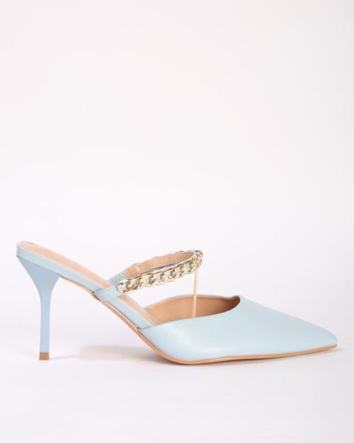 Pointed-Toe Stilettos with Chain Strap