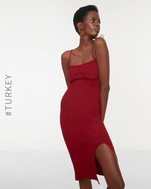 Thigh-Slit Bodycon Dress