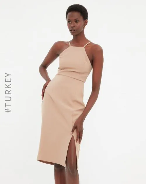 Thigh-Slit Sheath Dress