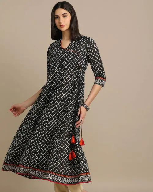 Printed Angrakha Kurta