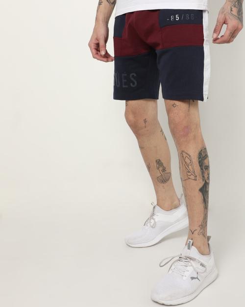 Colourblock Shorts with Insert Pockets