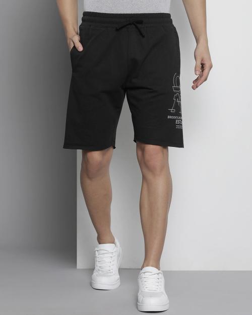 Typographic Print Knit Shorts