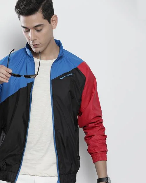 Colourblock Zip-Front Windbreaker