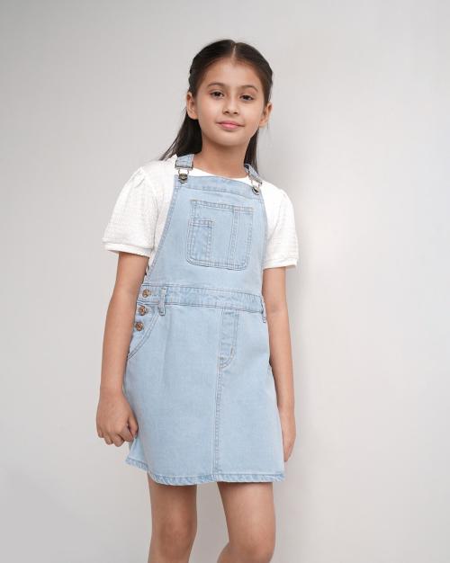 Cotton Denim Dungaree Dress