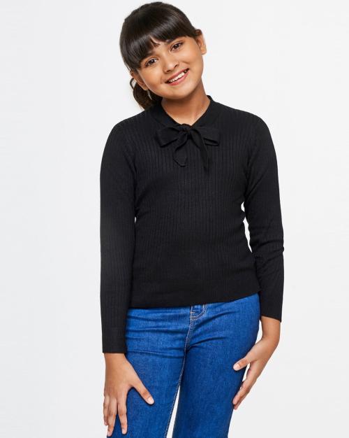 Self-Striped Top with Tie-Up