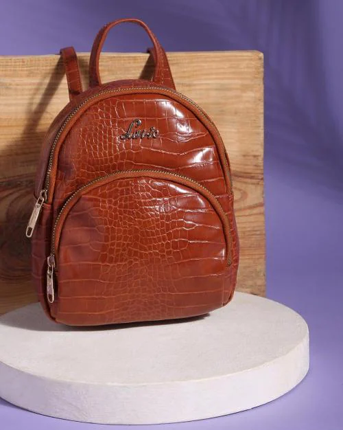 Croc-Embossed Everyday Backpack