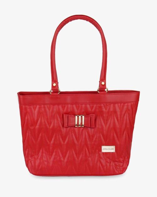 Buy Quilted Shoulder Bag with Bow Applique Online at Best Prices in