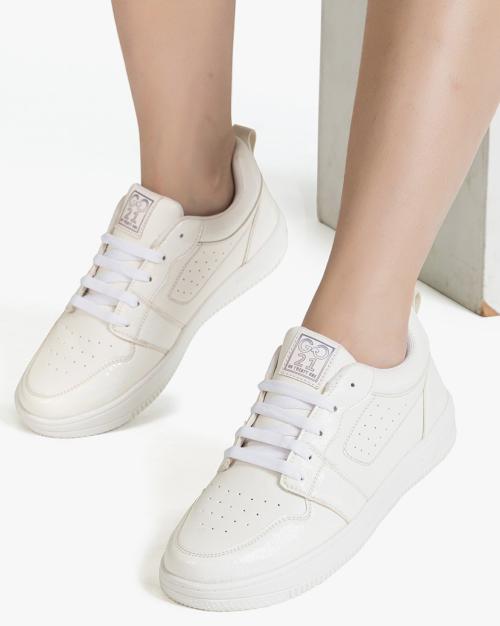 Low-Top Lace-Up Sneakers with Perforations