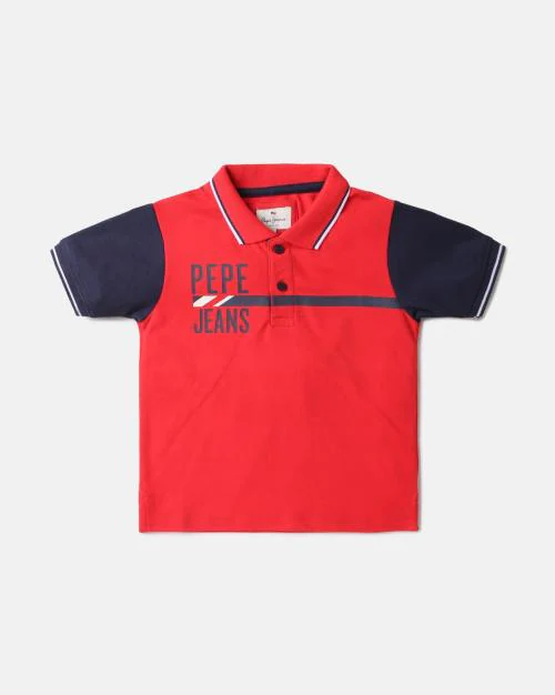 Lane Brand Print Polo T-Shirt